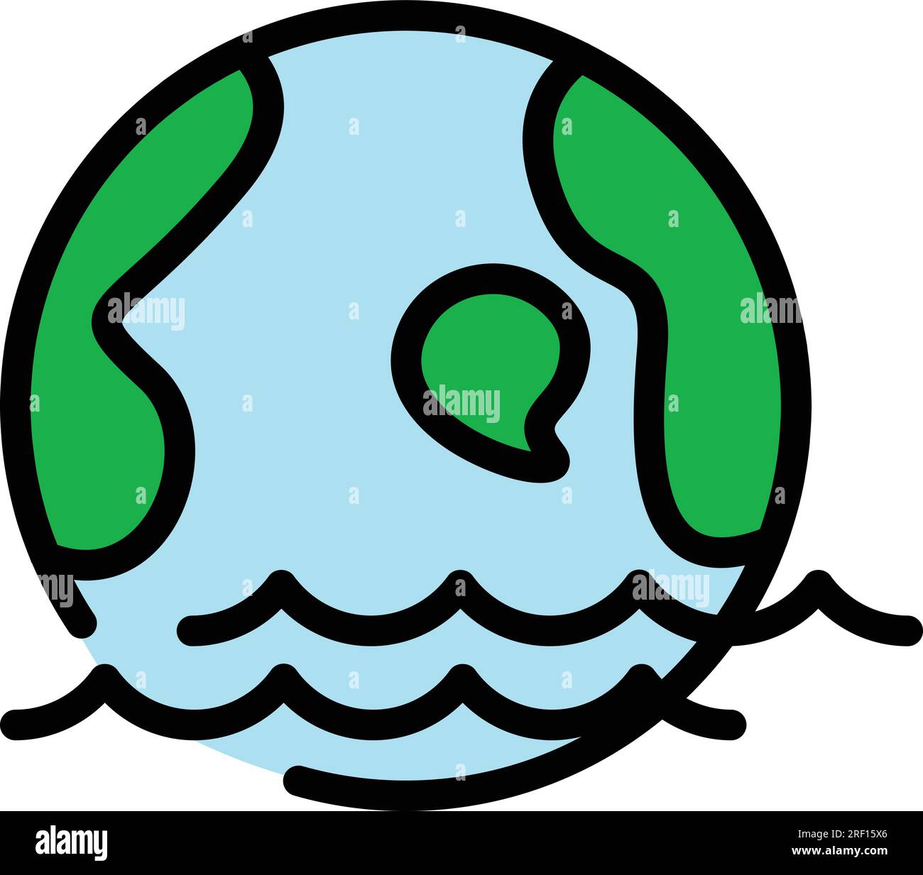 Global sea level icon outline vector. Climate change. Ocean flood color flat Stock Vector