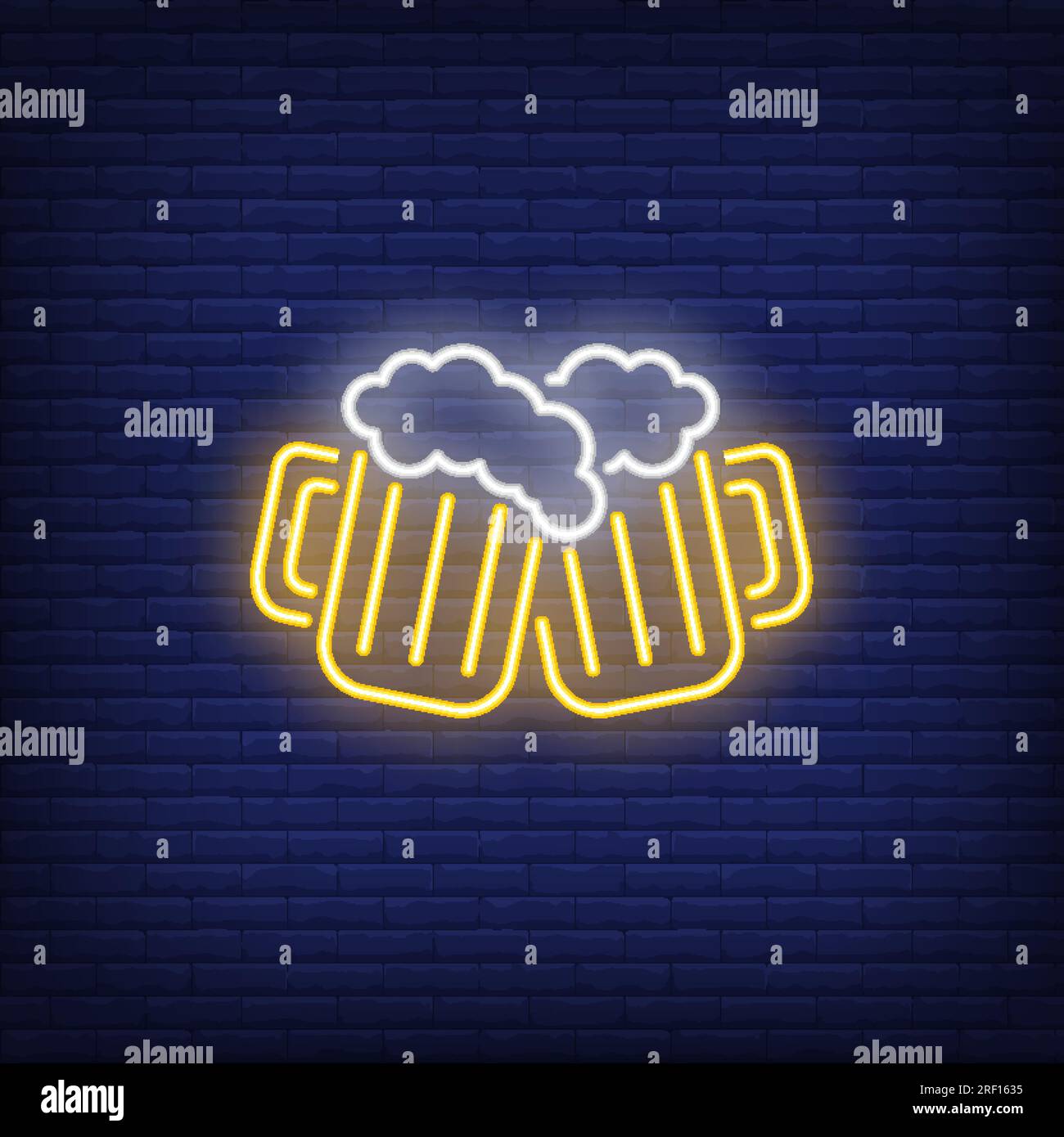 Two clinking beer mugs with foam neon sign Stock Vector Image & Art Alamy