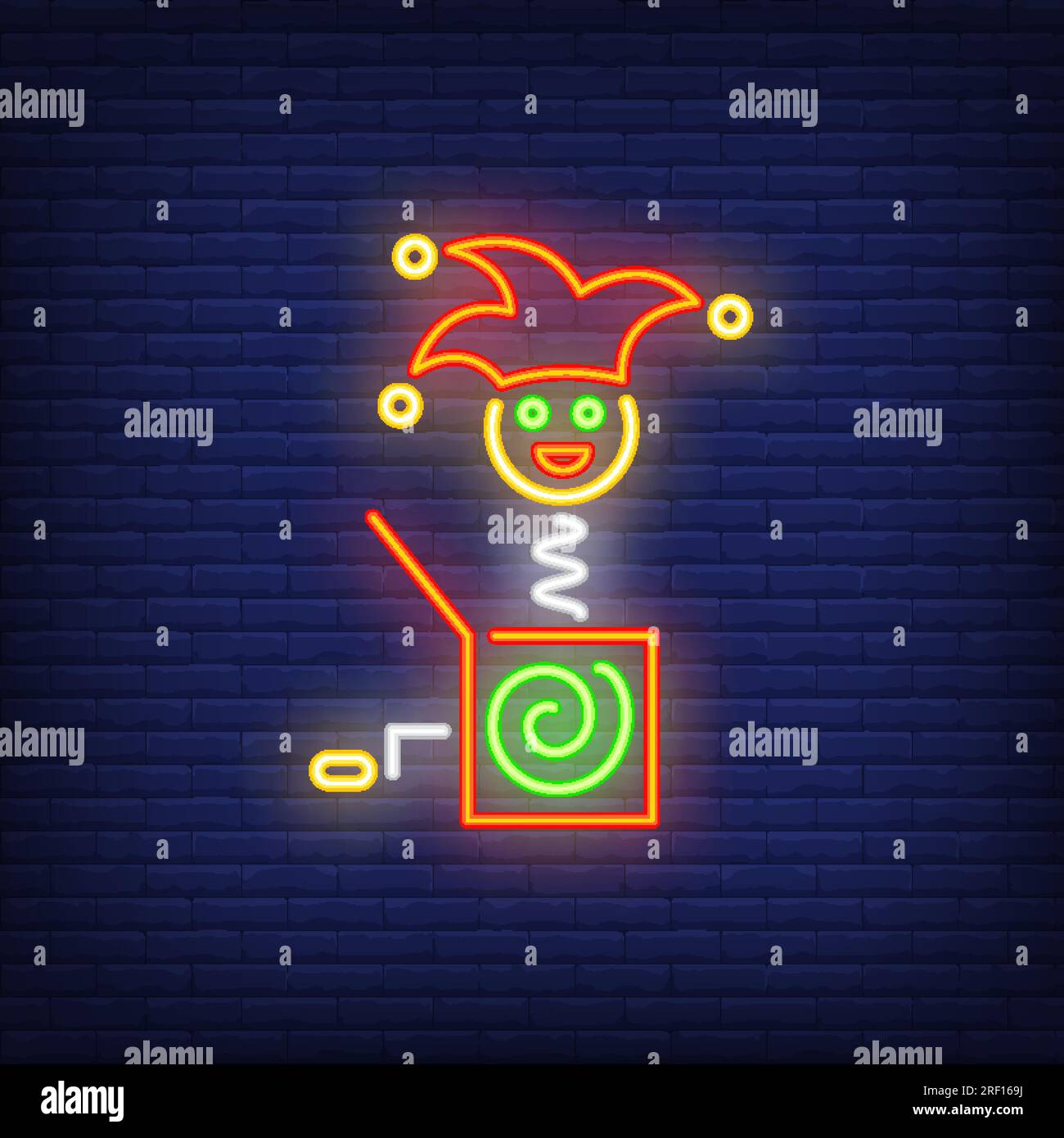 Jack in box toy neon sign Stock Vector Image & Art - Alamy