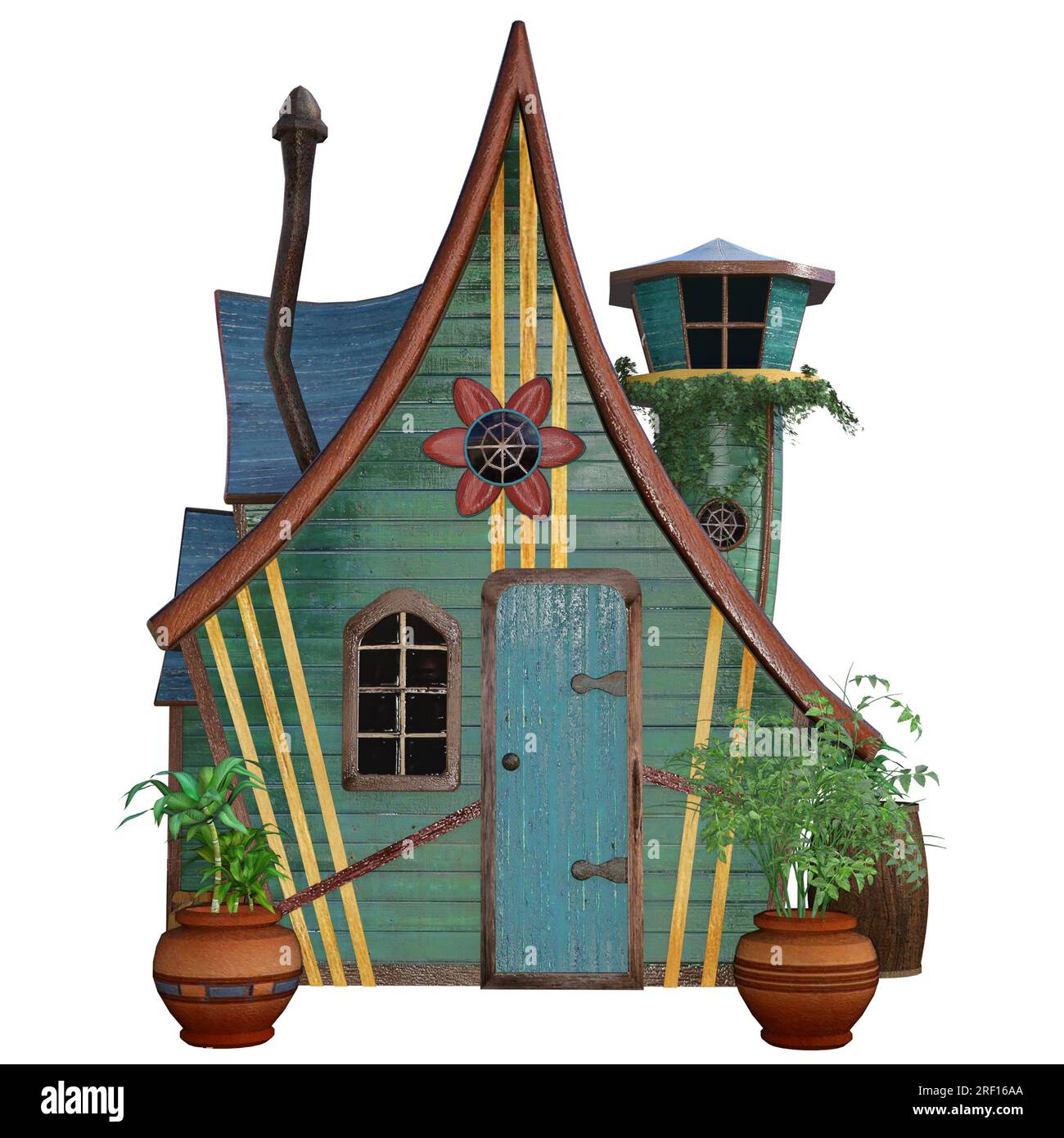 Fairy Hut isolated on white, 3d render. Stock Photo