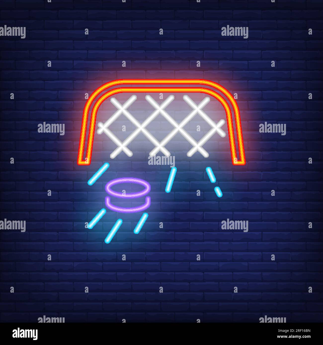 Ice hockey goal with moving puck neon sign Stock Vector Image & Art Alamy