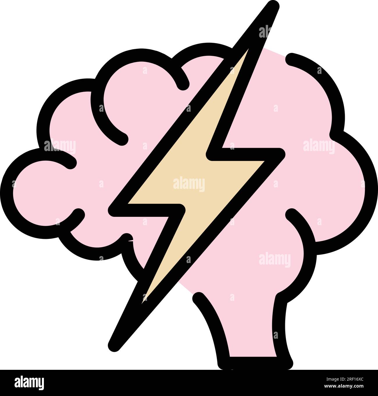 Brain thinking icon outline vector. Critical think. Mind skill color flat Stock Vector