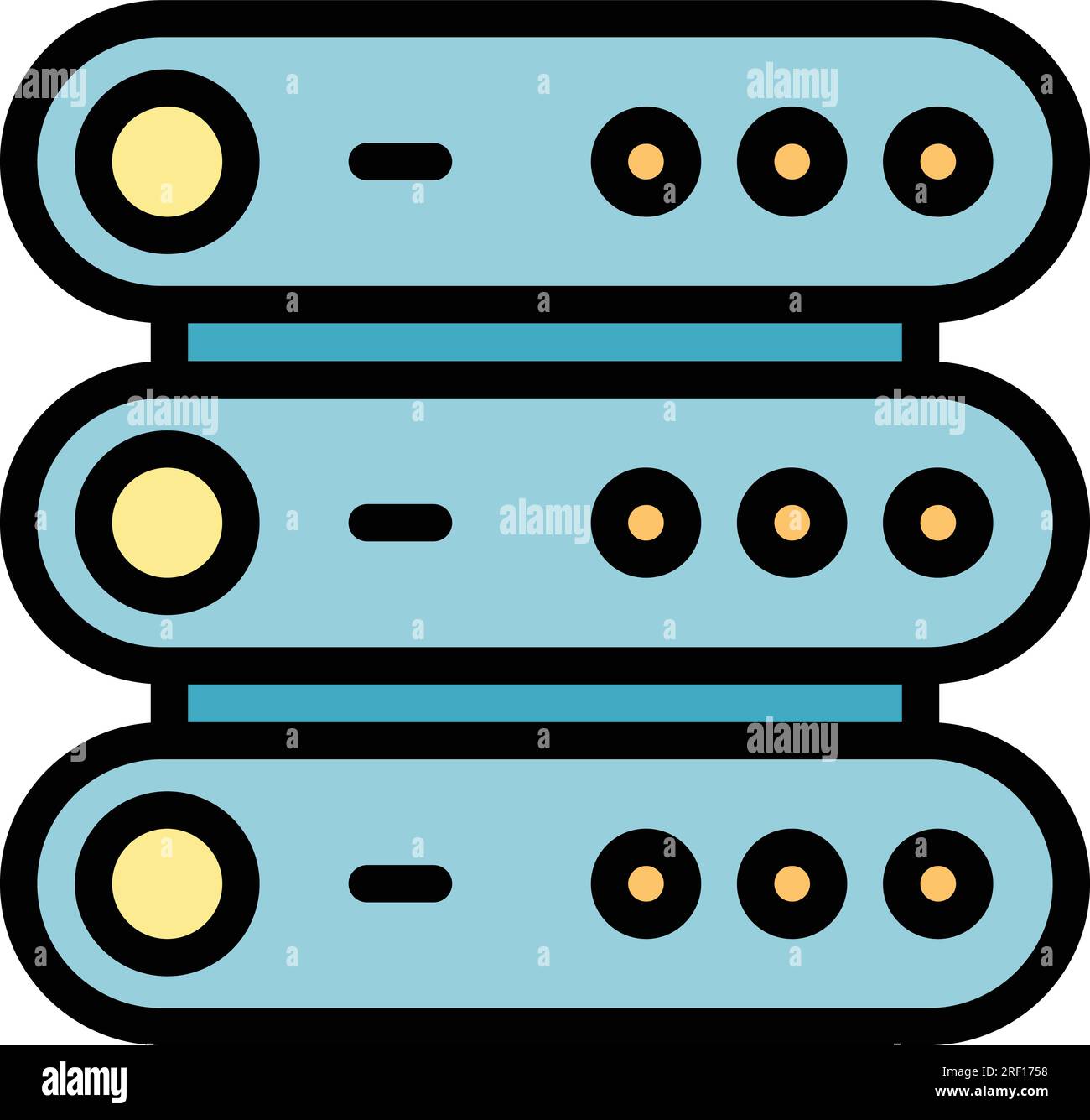 Server memory icon outline vector. Mobile data. Phone binary color flat Stock Vector