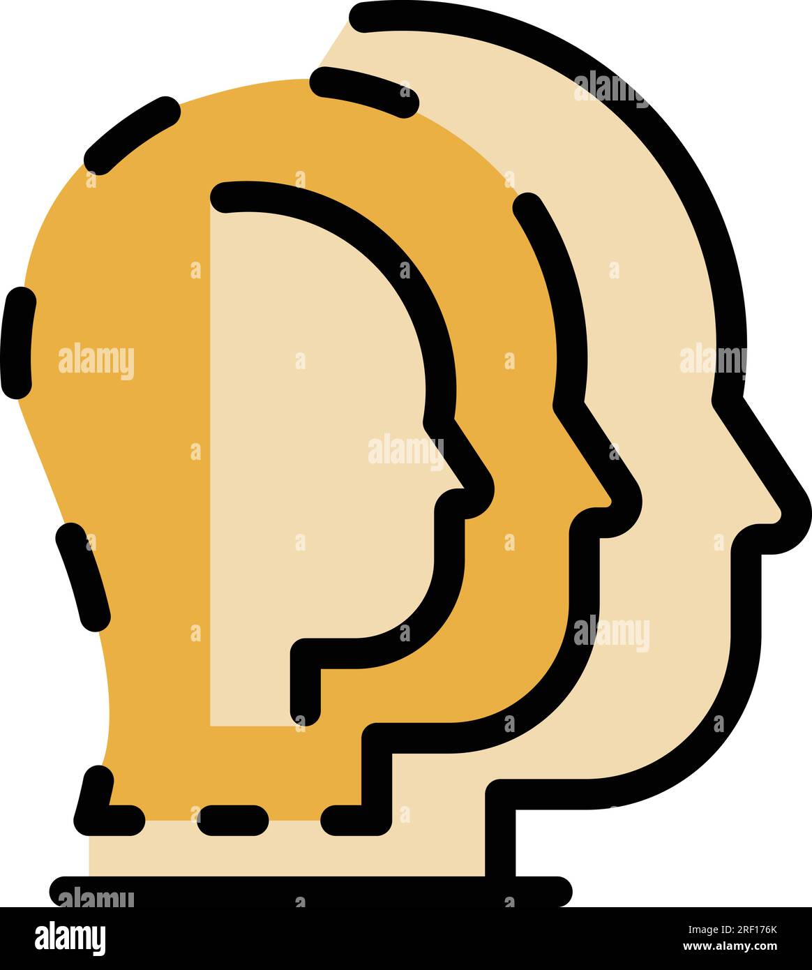 Train thinking icon outline vector. Critical think. Reflexion talent color flat Stock Vector