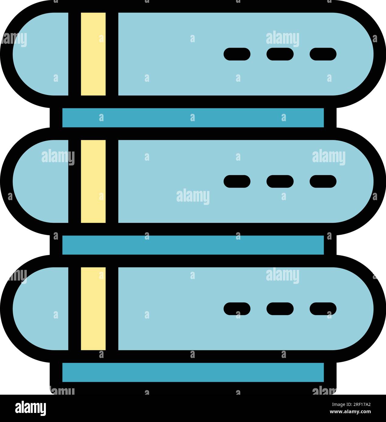 Server memory icon outline vector. Dual storage. Data code color flat Stock Vector