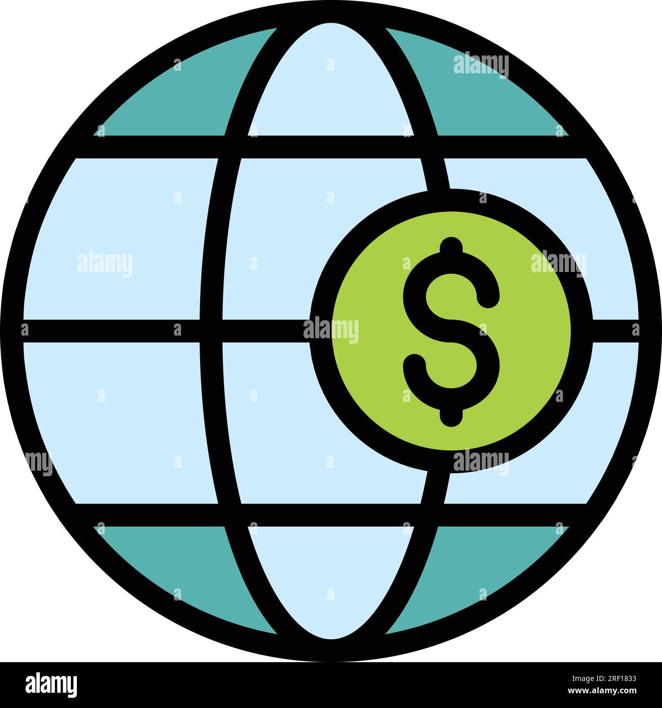 Global charity icon outline vector. Help people. Social help color flat ...