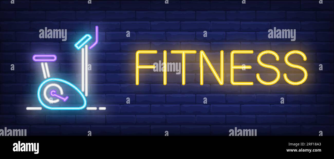 Fitness neon sign Stock Vector Image & Art - Alamy