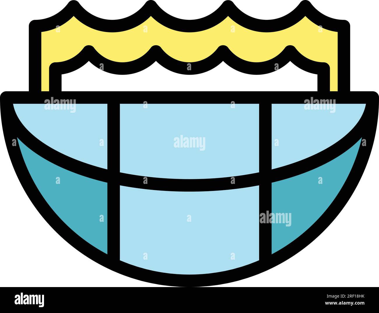Sea level change icon outline vector. Global flood. Ocean water color flat Stock Vector