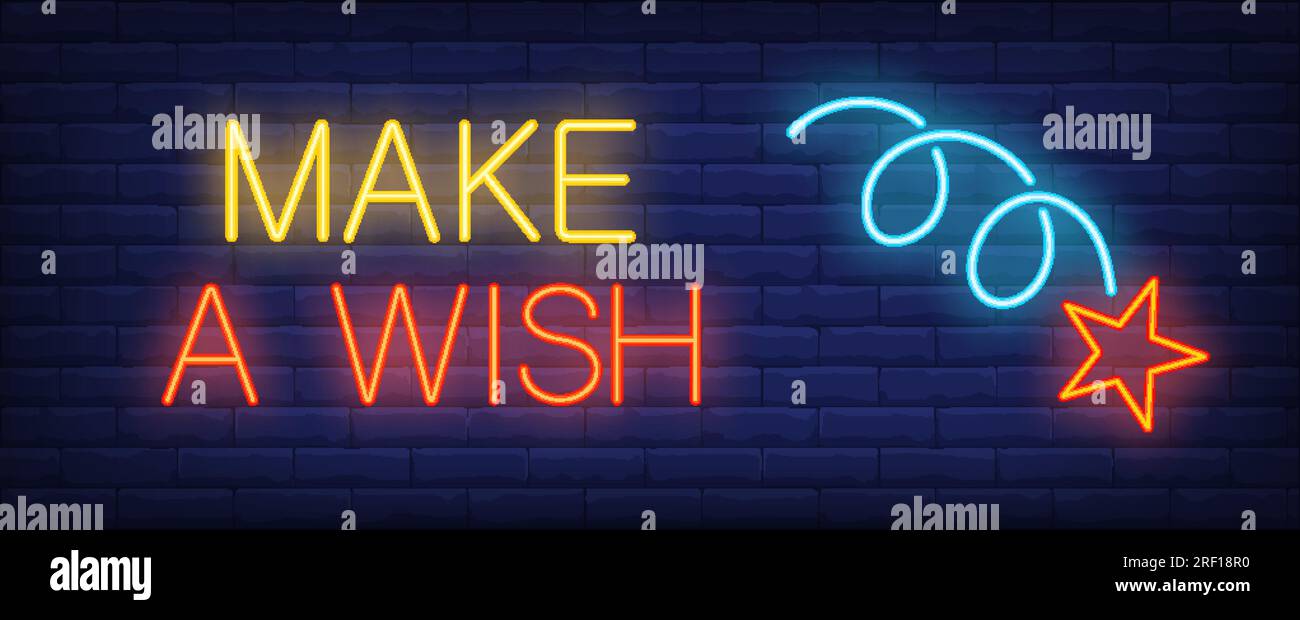 Wish neon sign hi-res stock photography and images - Alamy