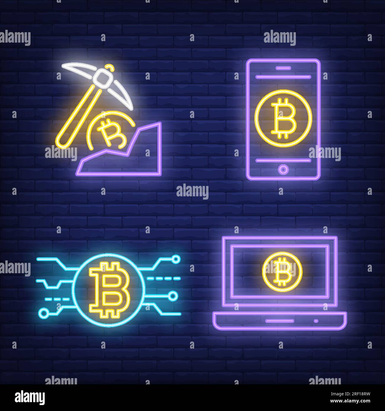 Crypto mining neon sign set Stock Vector Image & Art - Alamy