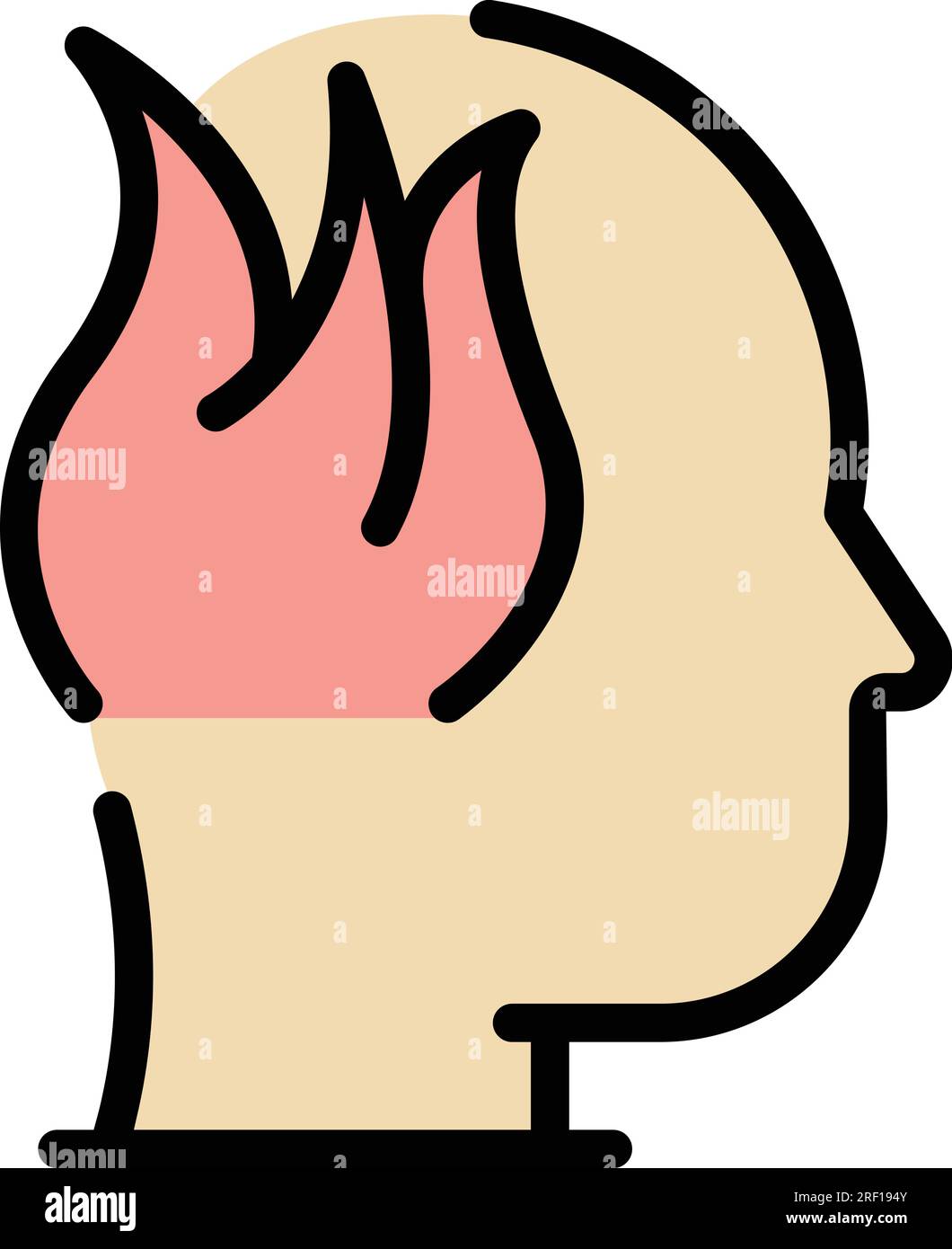Fire thinking icon outline vector. Critical think. Business skill color flat Stock Vector