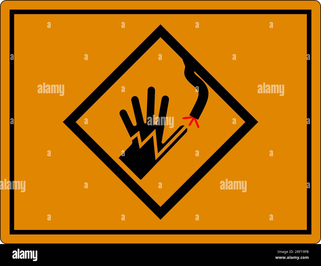 High Voltage Warning Sign Electrical Symbol Hand Shock Stock Vector
