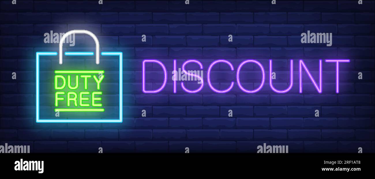Duty free discount neon sign Stock Vector Image & Art Alamy