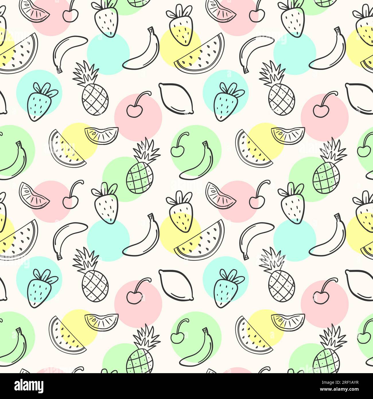 Fresh fruits healthy food pattern Stock Vector Images - Alamy