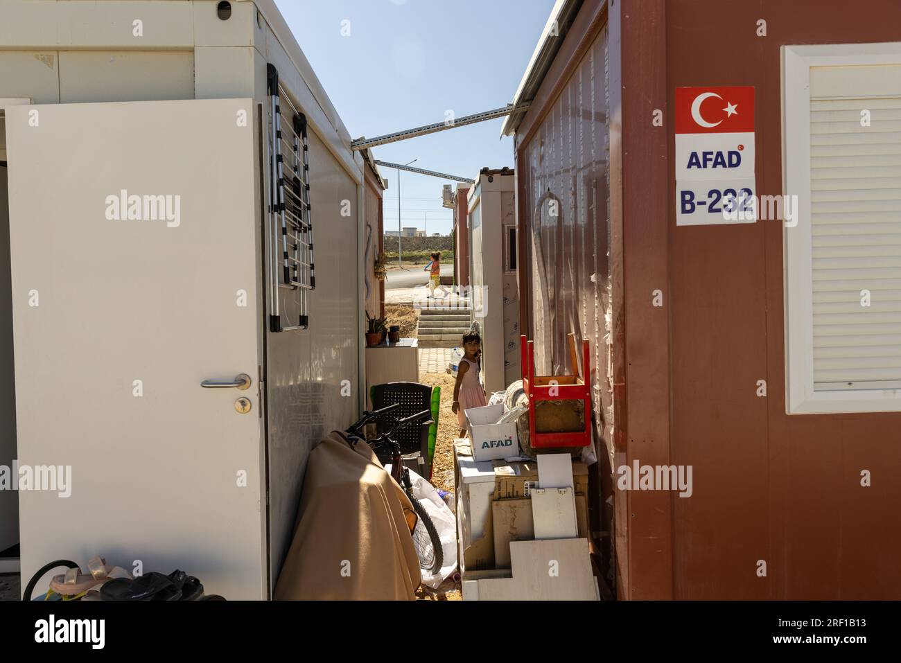 Shipping Container As Emergency Shelter Antakya, Turkey. 18th July,