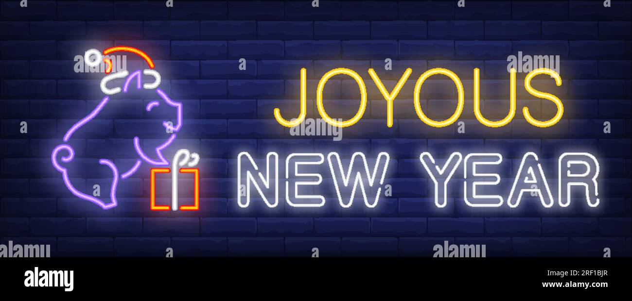 Joyous New Year neon sign Stock Vector Image &amp; Art - Alamy