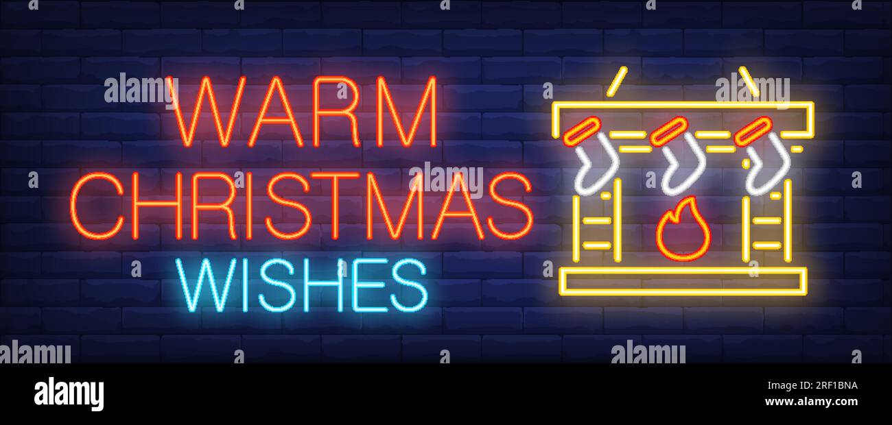 Warm Christmas wishes neon sign Stock Vector Image & Art Alamy