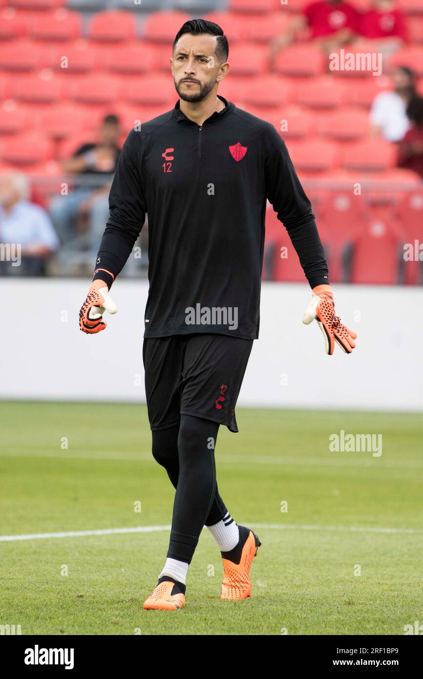 Toronto, Ontario, Canada. 30th July, 2023. Camilo Vargas warms up prior to the start of the Leagues Cup game between Toronto FC and Atlas FC at BMO field in Toronto. The game ended 0-1 for Atlas FC. (Credit Image: © Angel Marchini/ZUMA Press Wire) EDITORIAL USAGE ONLY! Not for Commercial USAGE! Stock Photo