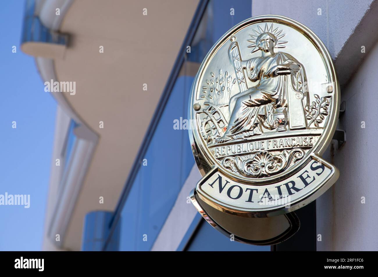 Bordeaux , France 07 28 2023 notaires golden logo text and symbol
