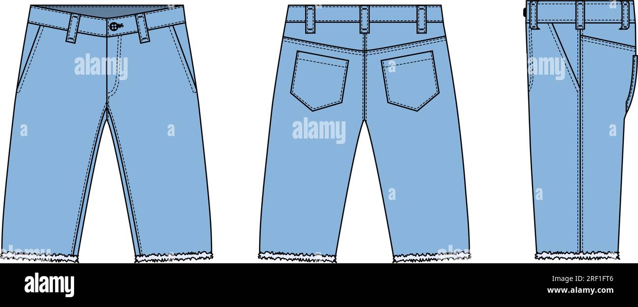 Denim shorts ( short pants ) vector template illustration Stock Vector ...
