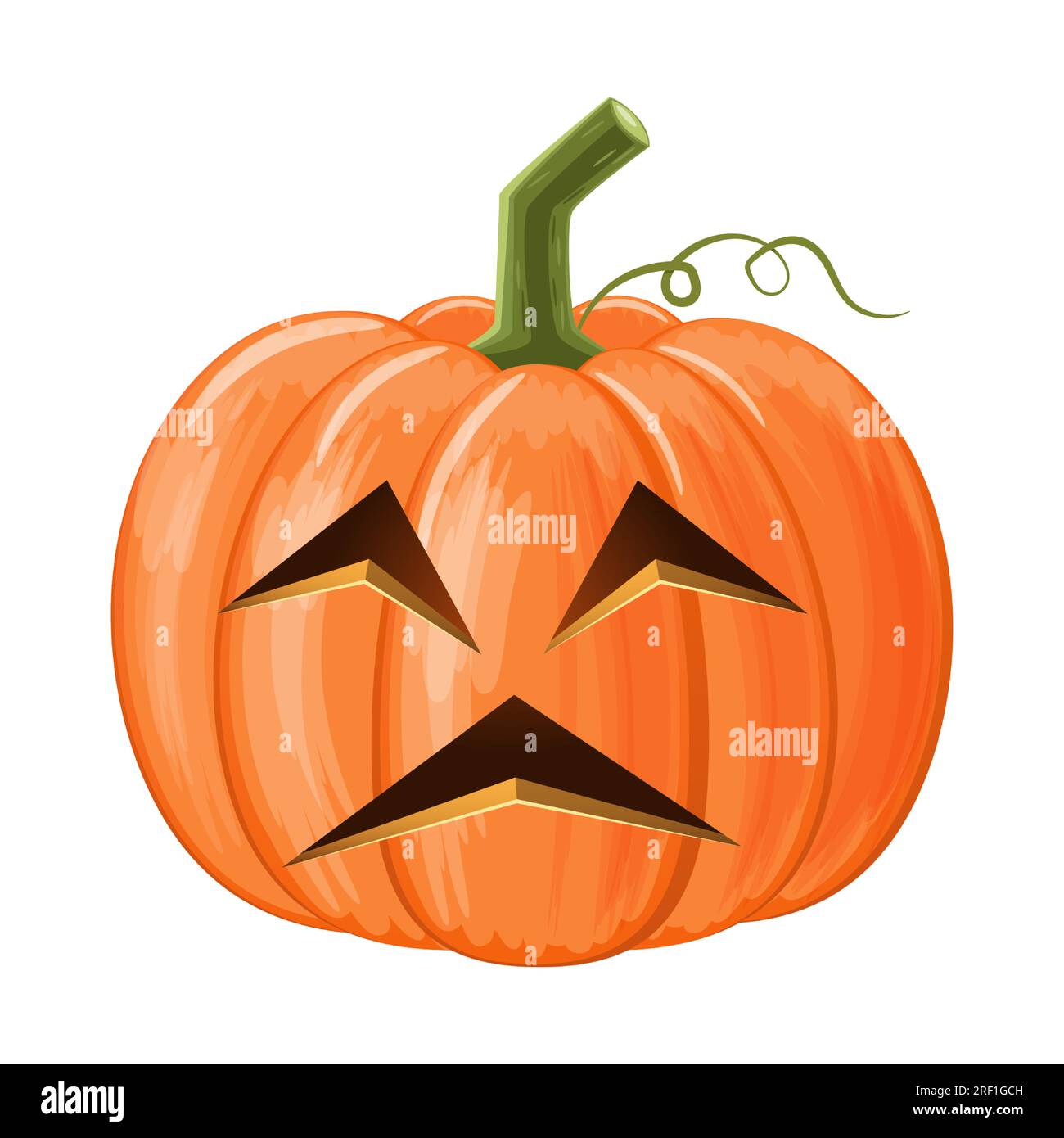 Halloween pumpkin . Jack o'lantern . Isolated white background . Vector ...