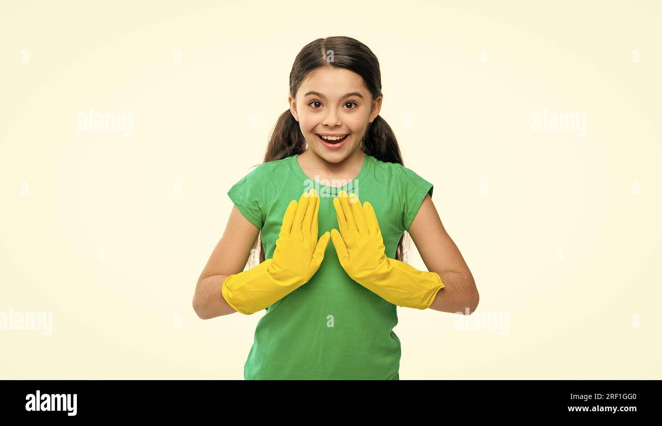 photo of happy girl cleaner housekeeping. girl cleaner housekeeping