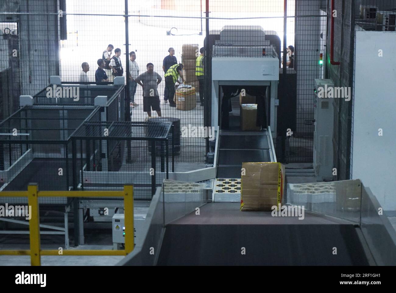 HANGZHOU, CHINA - JULY 31, 2023 - Export goods pass through automatic ...