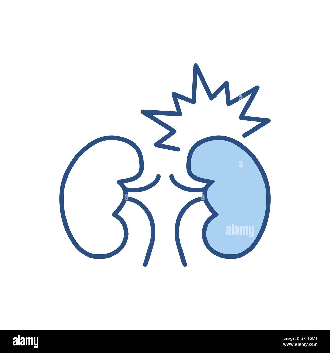 Kidney pain related vector icon. Kidney pain sign. Isolated on white