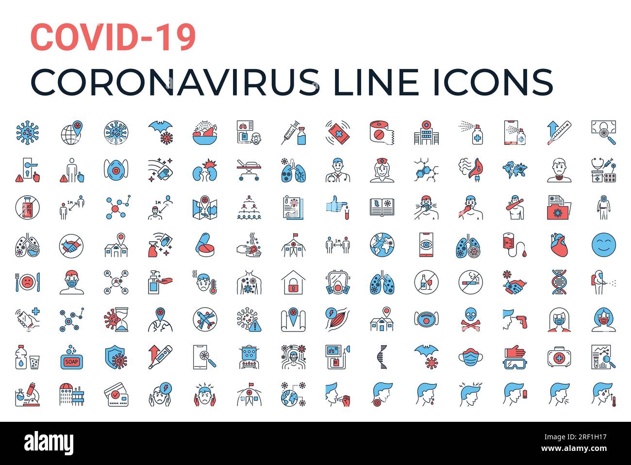 Coronavirus COVID-19 pandemic related vector icons set Stock Vector ...