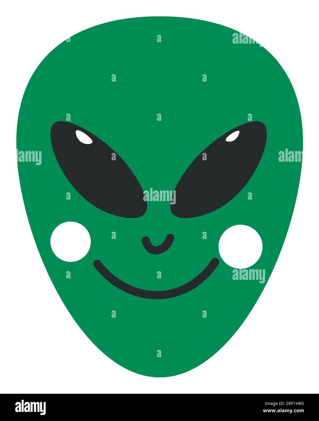 Alien character face, extraterrestial personage Stock Vector