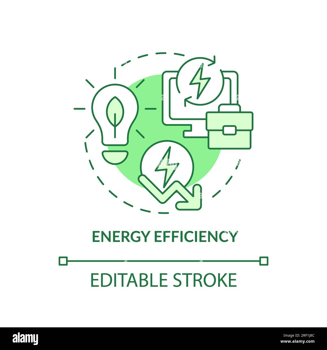 2D customizable energy efficiency line icon concept Stock Vector