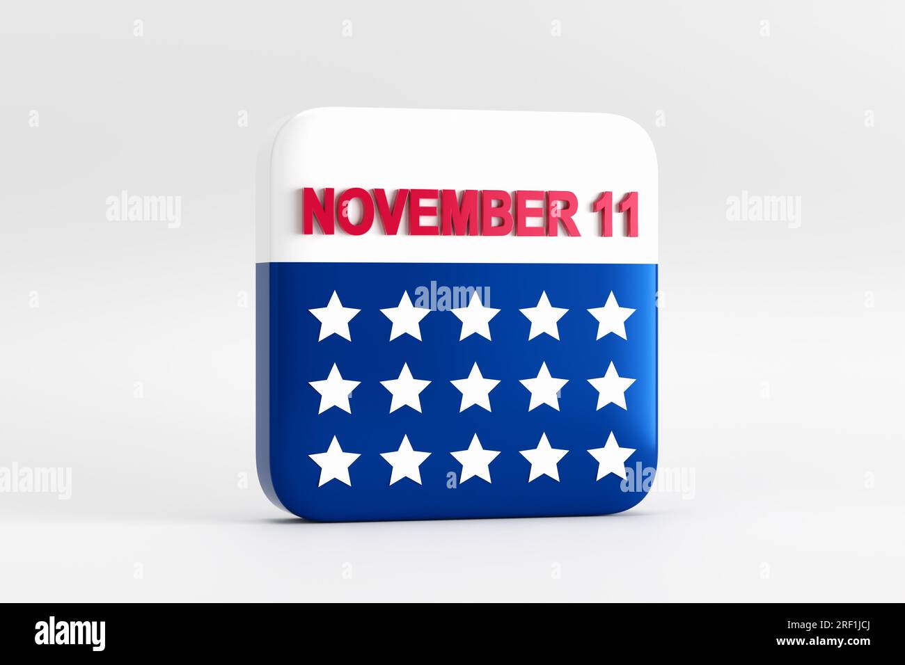 11th of November veterans day of USA. November 11 calendar page with