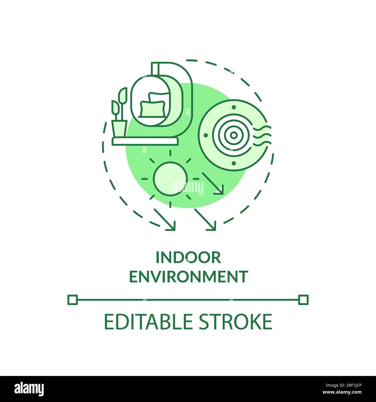 2D customizable indoor environment line icon concept Stock Vector
