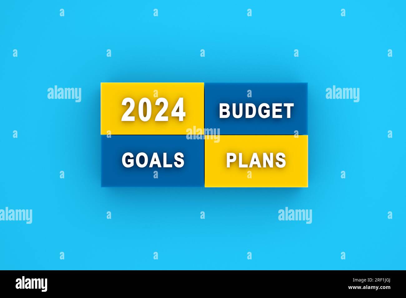 Year 2024 business budget and goal planning. Annual business plan and strategy for the year 2024. Stock Photo