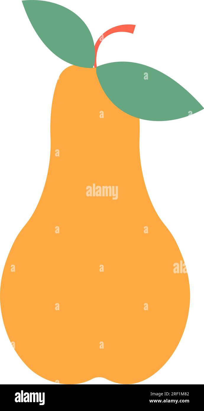 Ripe pear, tasty organic fruit vegan meal vector Stock Vector Image