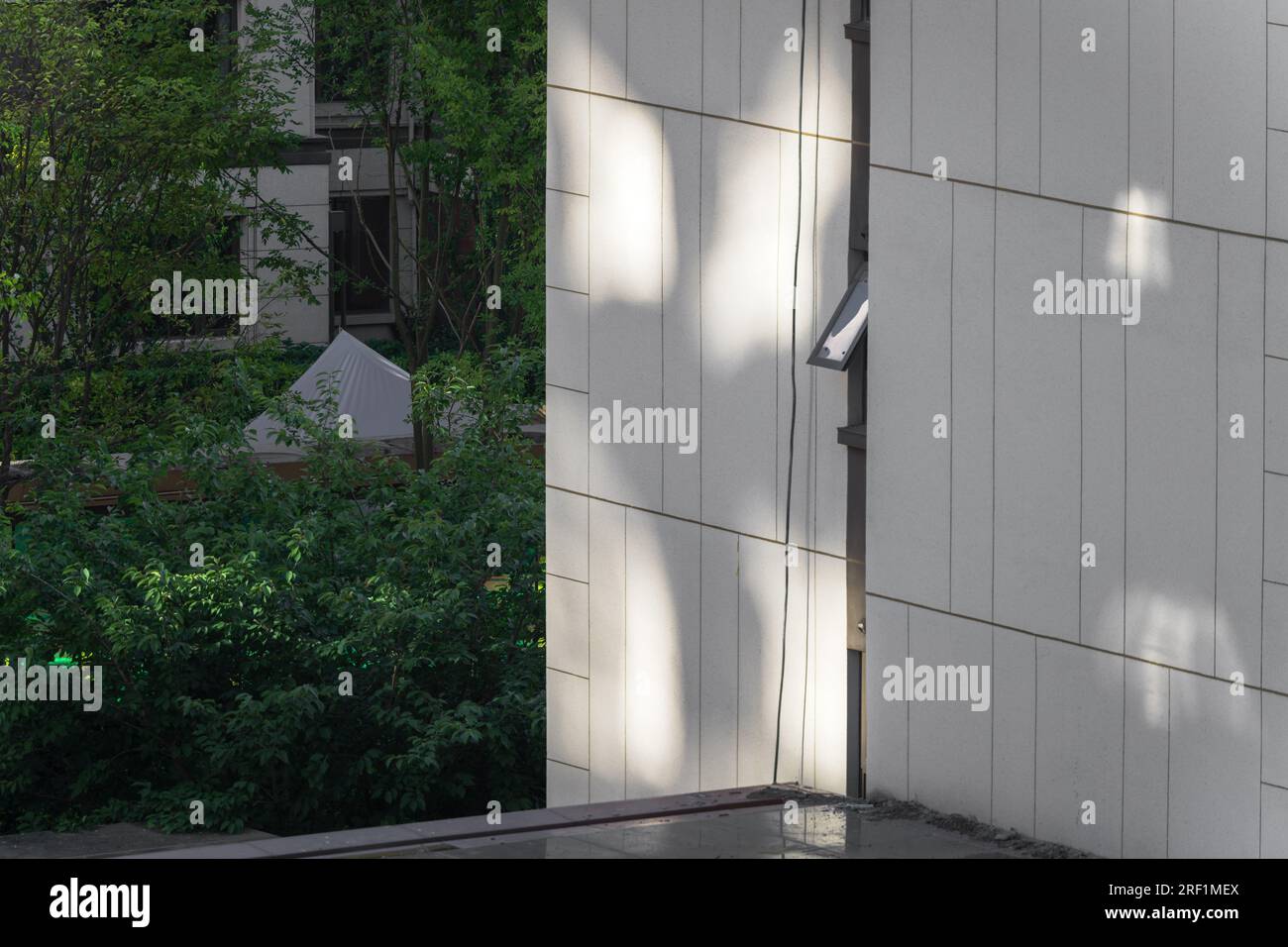 The sunlight shining on the apartment building. Stock Photo