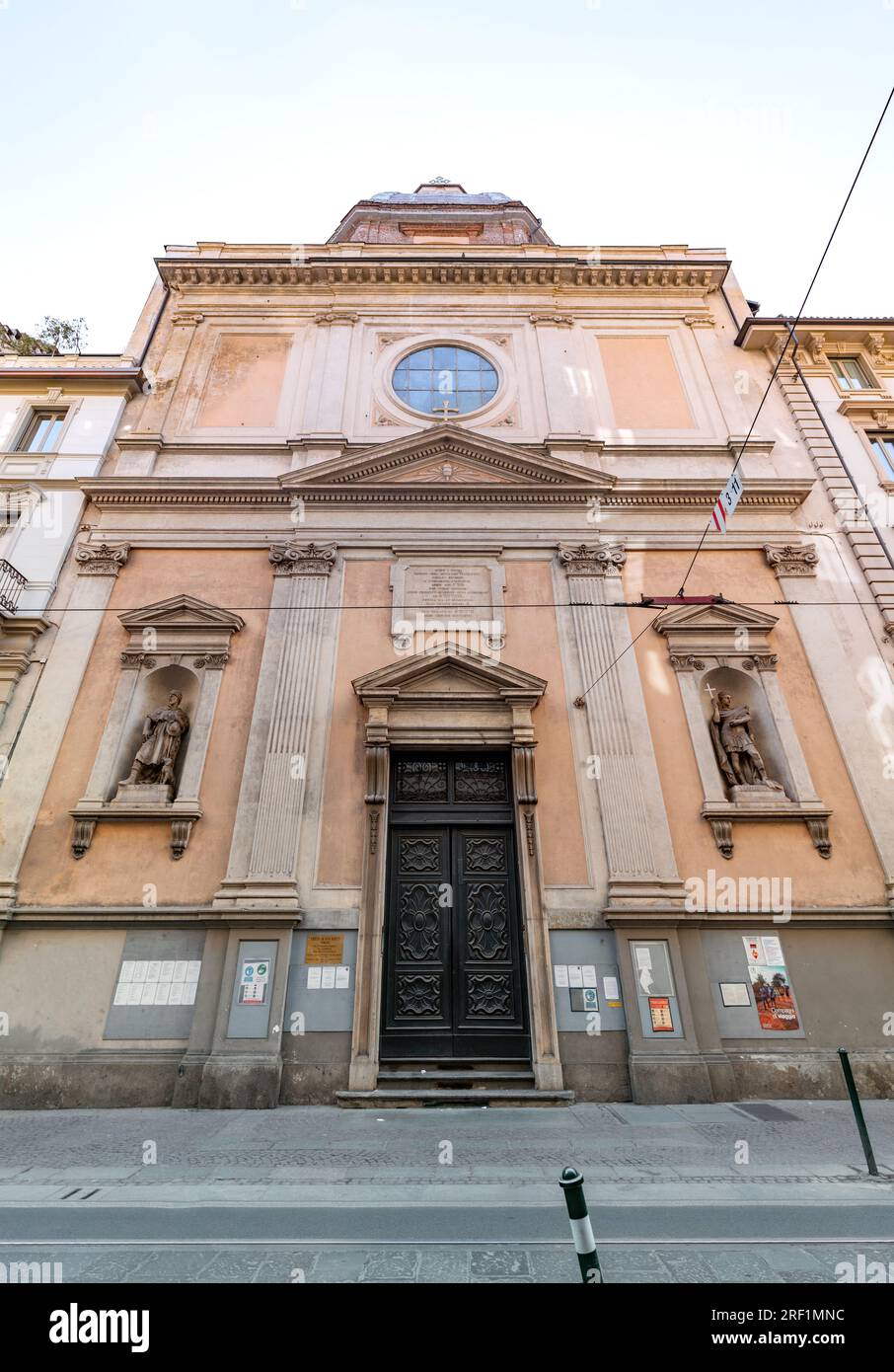 Turin, Italy - March 28, 2022: The church of San Rocco is one of the churches of Turin, located in via San Francesco d'Assisi. Stock Photo
