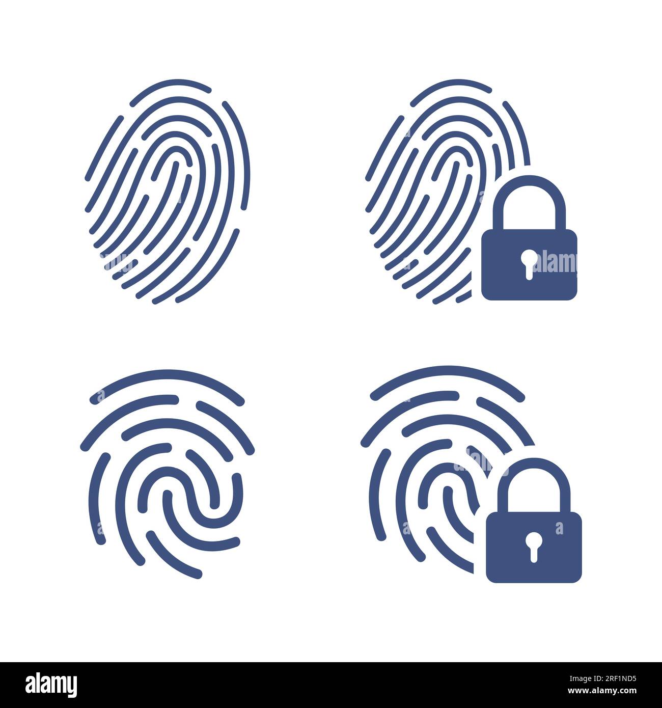 Fingerprint loop icon with lock sign. Concept of personal data ...