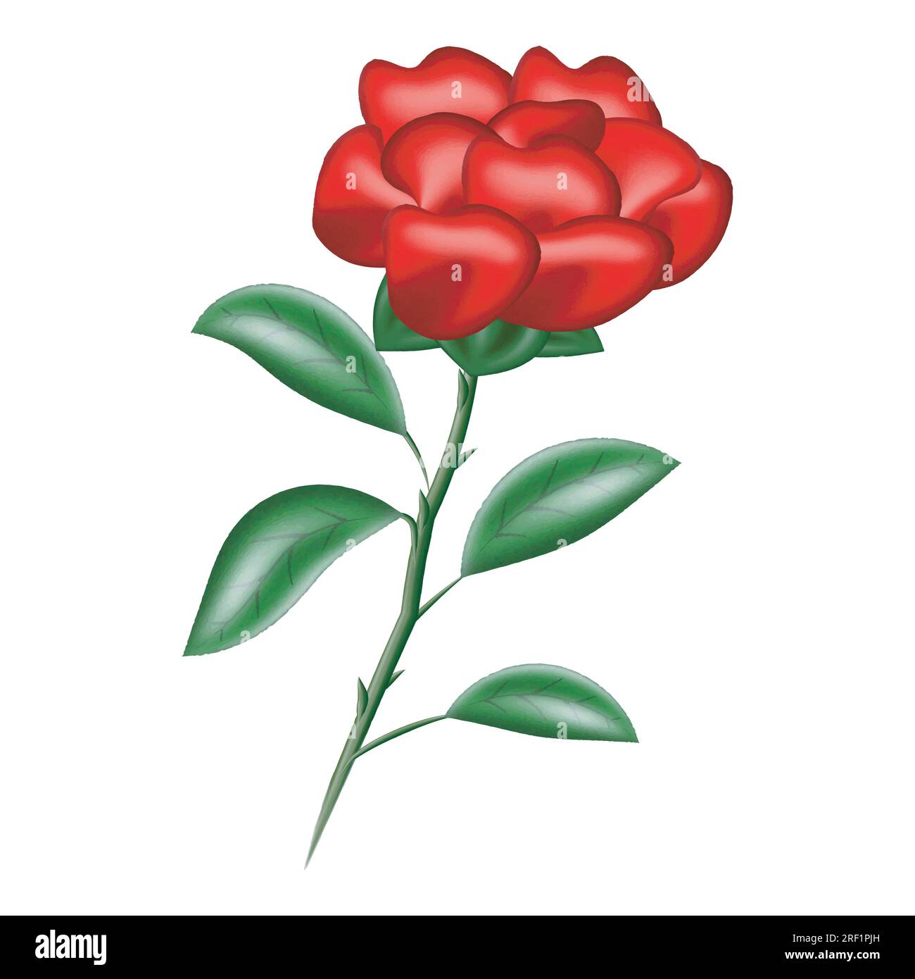 illustration of water color red rose Stock Vector Image & Art - Alamy