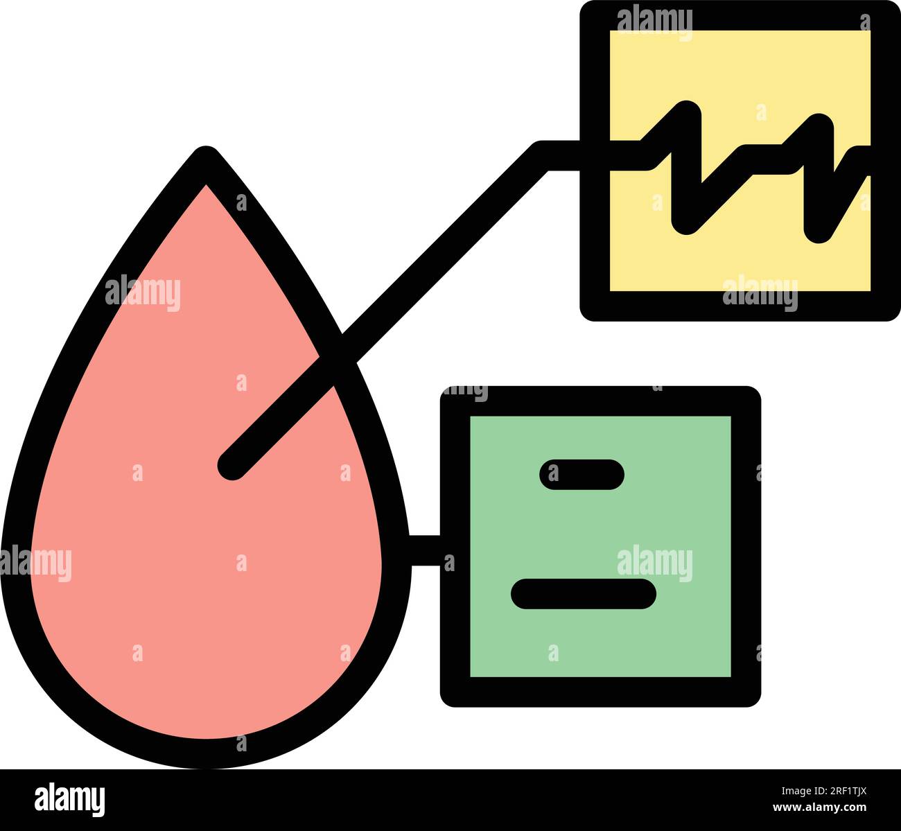 Blood analysis icon outline vector. Medical test. Lab research color