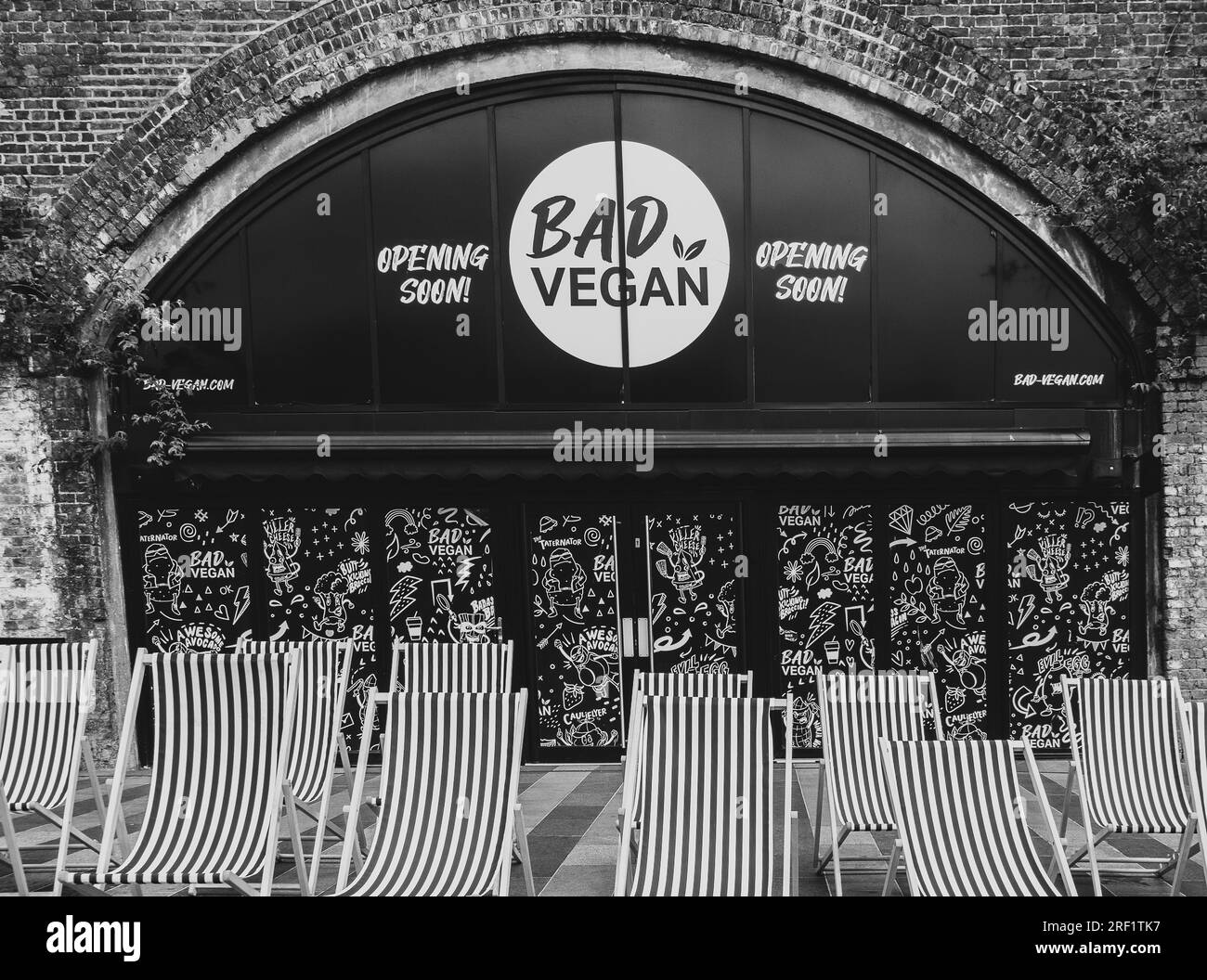 A closed vegan restaurant on the canal side at Camden Lock, London Stock Photo