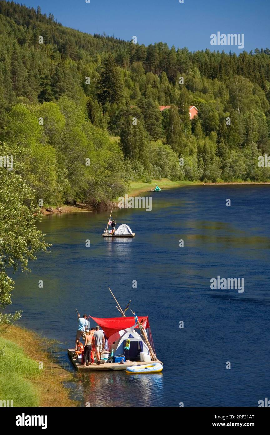 Rfs Raft People on raft, river Klaralven, Sweden, Klaraelven Stock Photo - Alamy