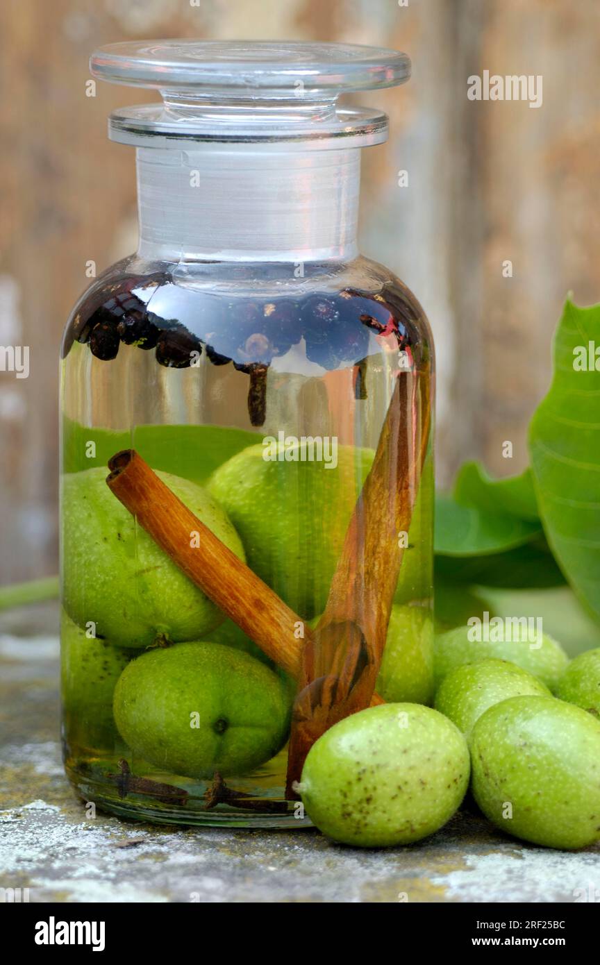 Bitters made from walnut, cinnamon, cloves, juniper berries and brandy