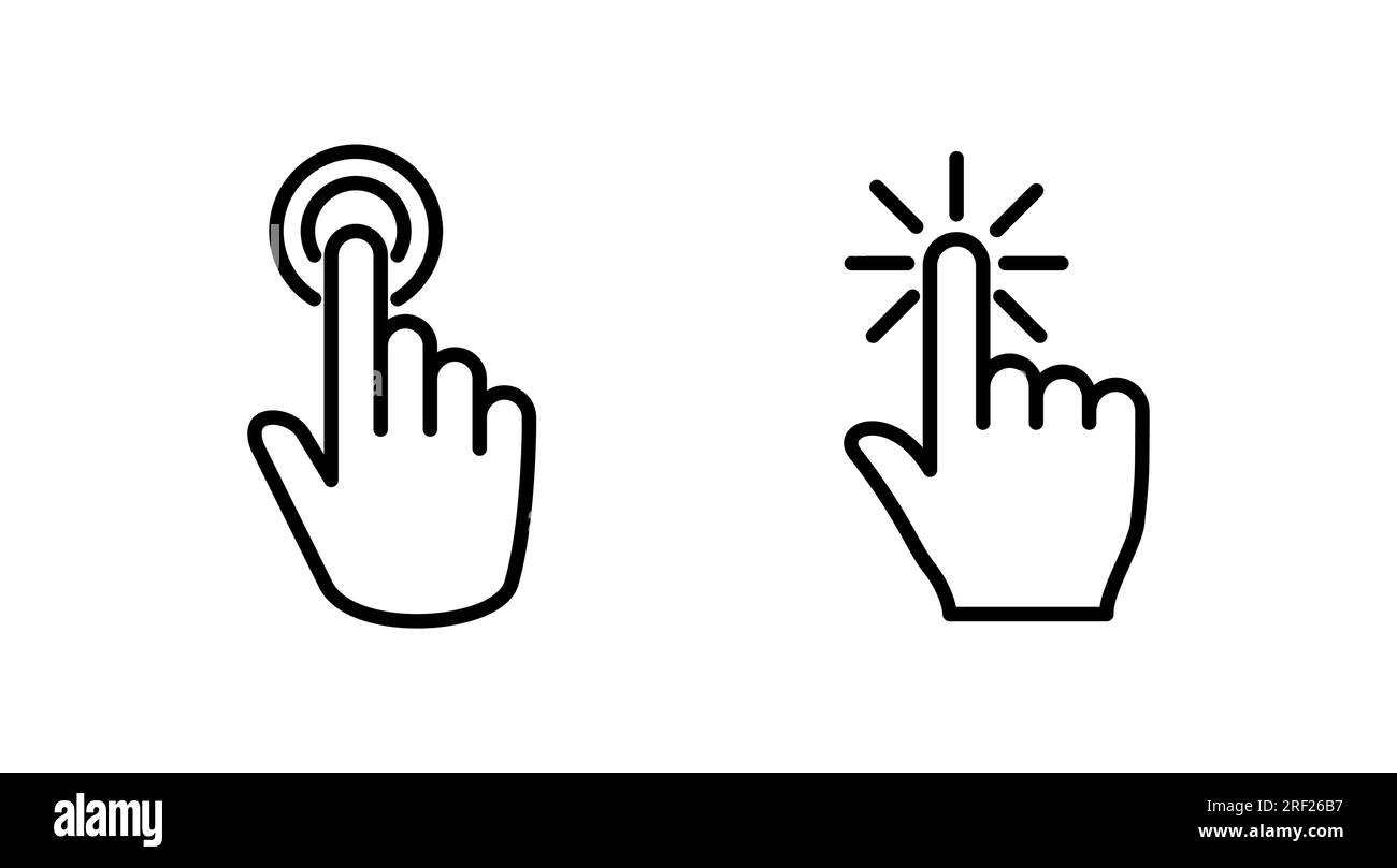 Hand clicking icon, click pointer vector Stock Vector