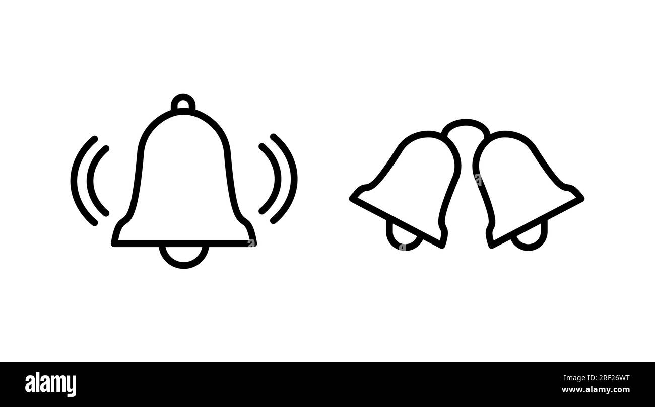 Bell icon in trendy Black and White Stock Photos & Images - Alamy