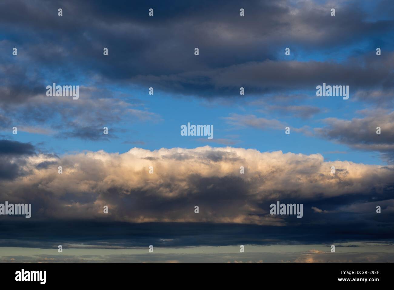 Clouds in the sky, sunset cloudscape natural background. Stock Photo