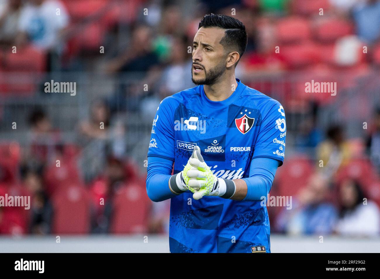 Toronto, Canada. 30th July, 2023. Camilo Vargas #12 in action during the Leagues Cup game between Toronto FC and Atlas FC at BMO field in Toronto. The game ended 0-1 Credit: SOPA Images Limited/Alamy Live News Stock Photo