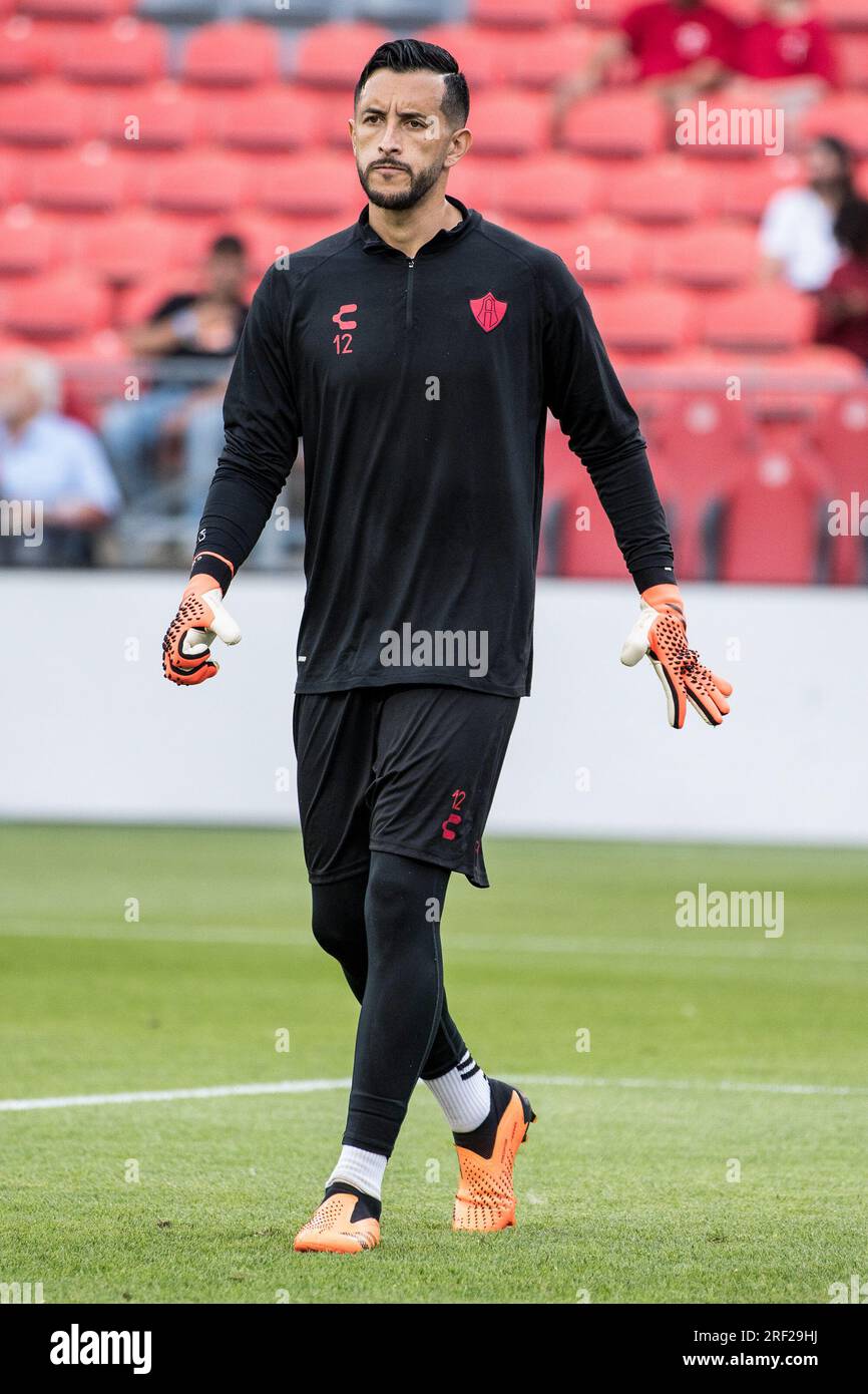 Toronto, Canada. 30th July, 2023. Camilo Vargas warms up prior to the start of the Leagues Cup game between Toronto FC and Atlas FC at BMO field in Toronto. The game ended 0-1 for Atlas FC. Credit: SOPA Images Limited/Alamy Live News Stock Photo