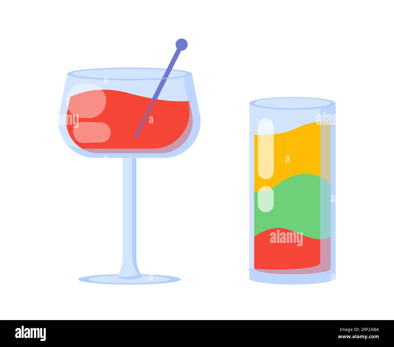 Collection colorful tropical cocktails Stock Vector Images - Alamy