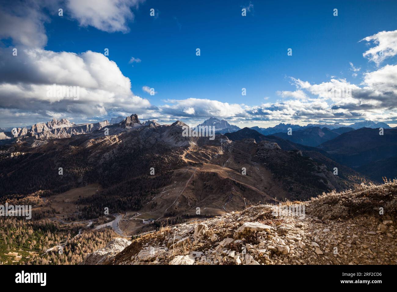 Alpine mountain landscape panorama at cloudy day Stock Photo